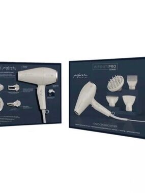 Conair InfinitiPro White Ionic Ceramic Hair Dryer with Attachments